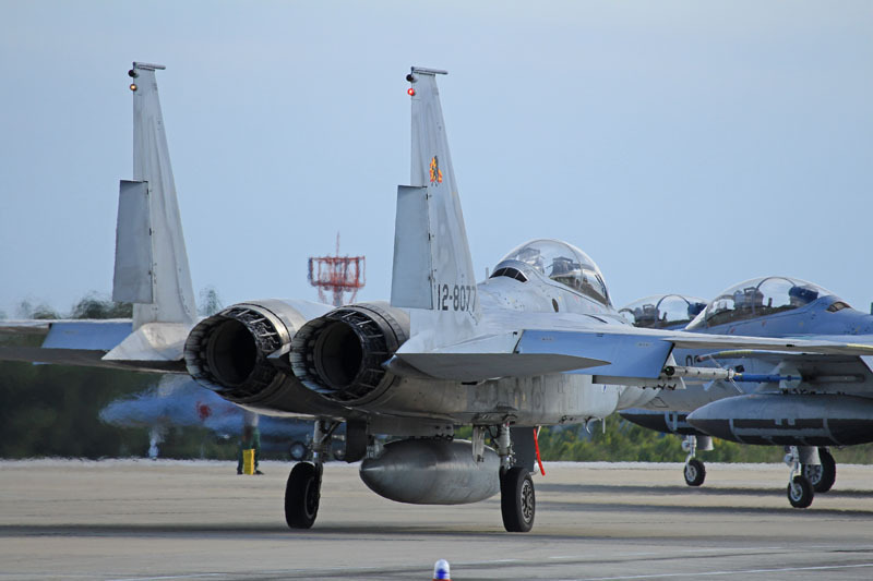 ｆ15戦闘機の排気炎で燃え燃え