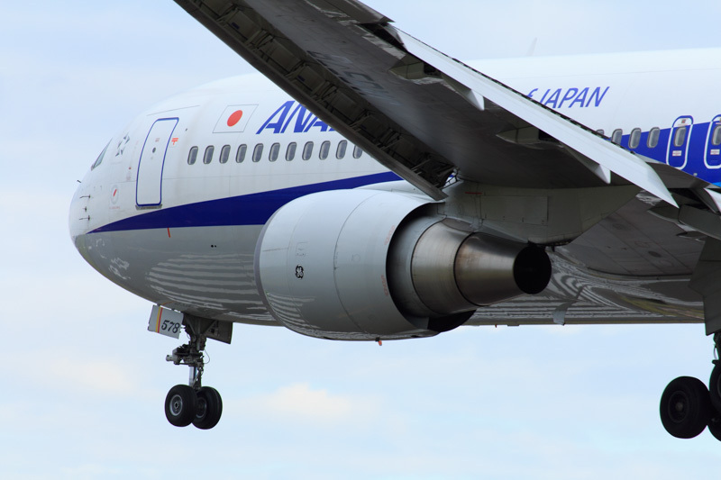 宮崎空港に着陸するＡＮＡ機