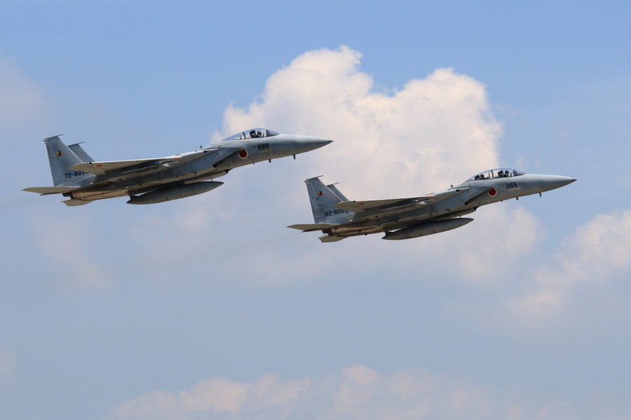 新田原基地を離陸し訓練に向かうF15イーグル