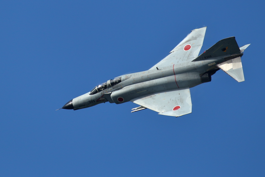 新田原基地で最後のフライトをしたF-4EJ改ファントム。2016年10月2日