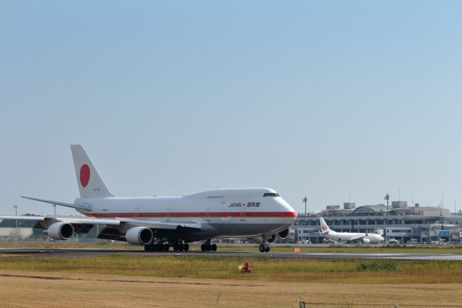 宮崎空港にやって来た2番機政府専用機