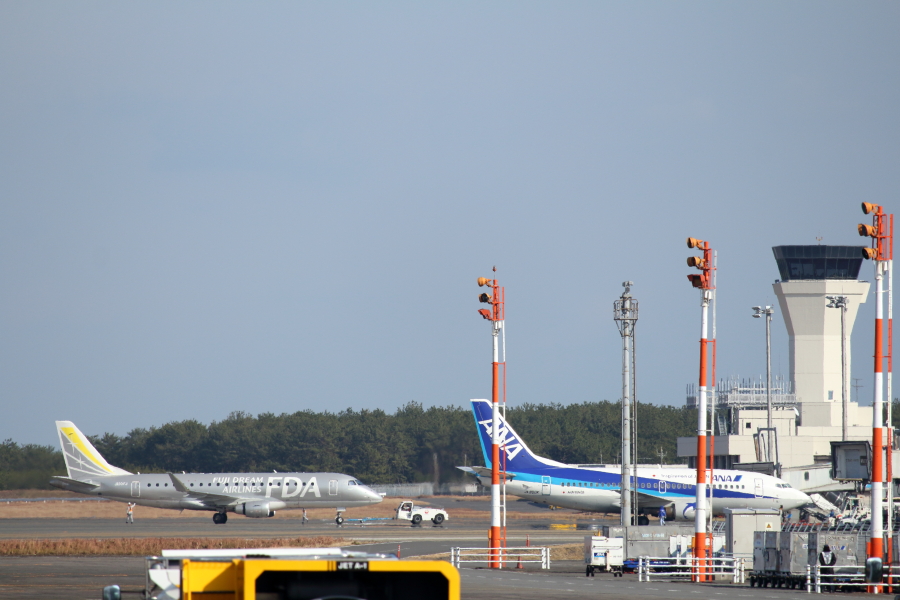 宮崎空港に来た富士ドリームエアライン機