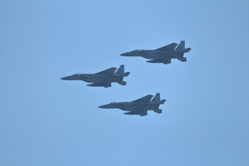 まつりみやざきオープニングの目玉飛行するF-15イーグル