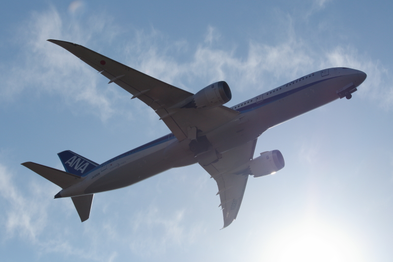 平成31年ー2019年宮崎空港の飛行機写真撮影ANA B787-9型機